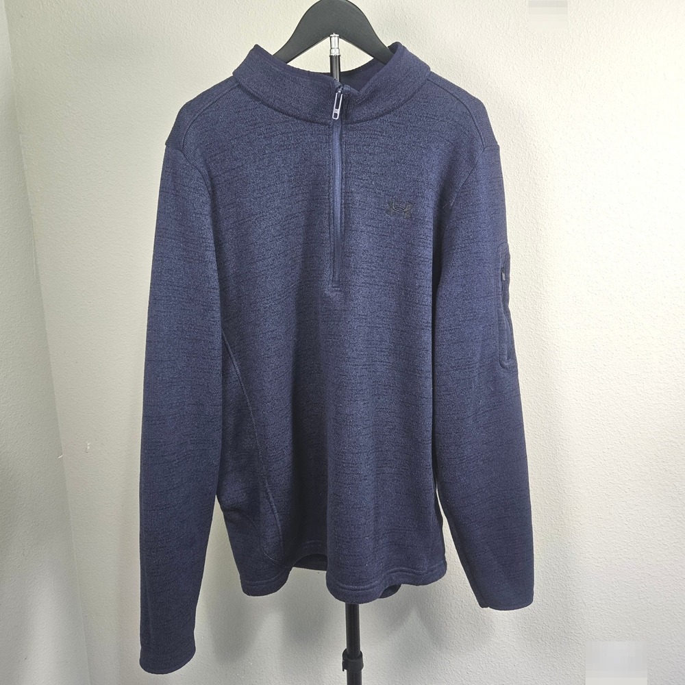 Under Armour Specialist Sweater Men XXL Blue 1/4 Zip Pullover Gorpcore